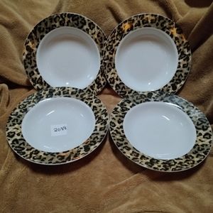 Set of 4 Tienshan Leopard Print Bowls #2088
